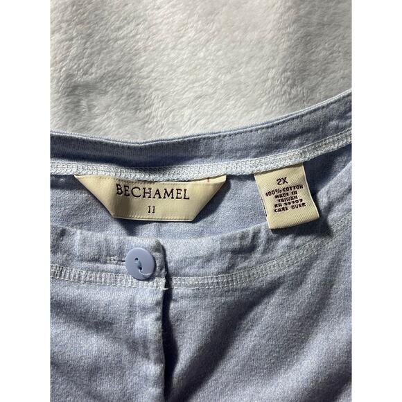 Béchamel II 100% Cotton Blue Dress & Button-Up Cover-Up Set Size 1X & 2X - Picture 7 of 14